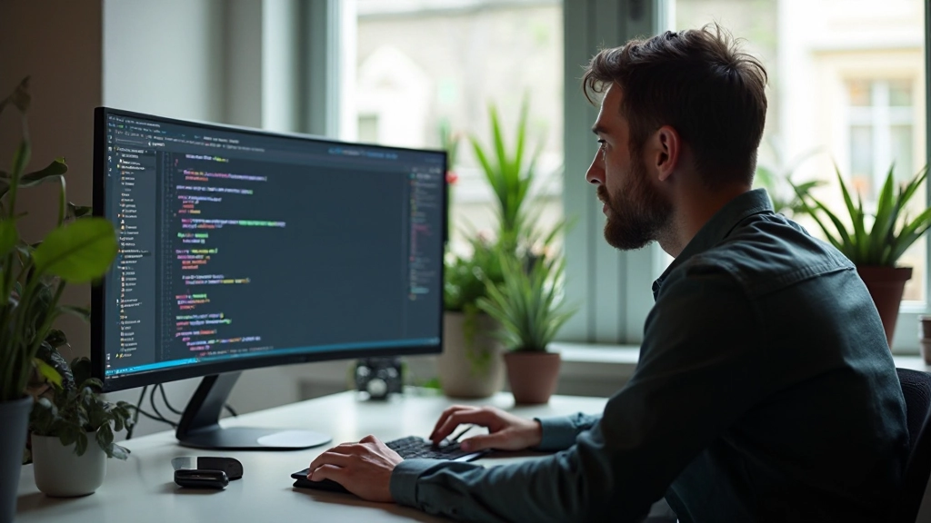 Ontwikkelaar coderend aan component library in VS Code met React componenten zichtbaar